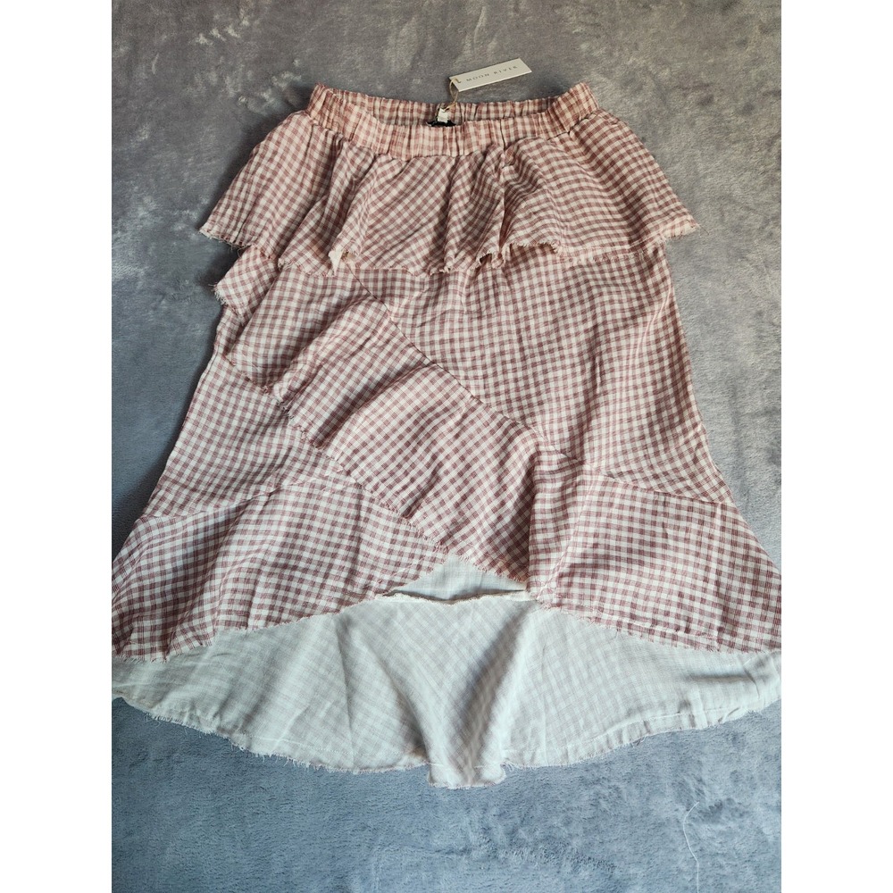New Anthropologie Moon River Midi Skirt Hi-lo Boho Cottage Core Bohemian M NWT